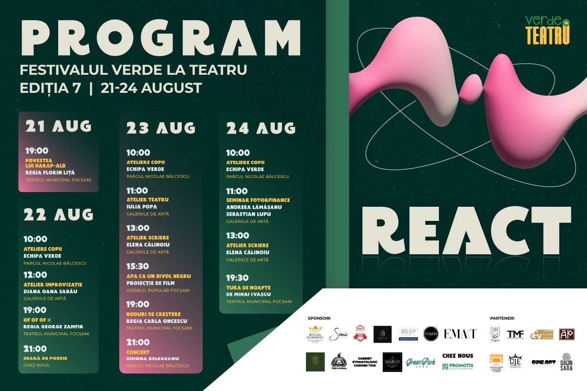 #reACT ON: Weekend prelungit de festival la Verde la Teatru
